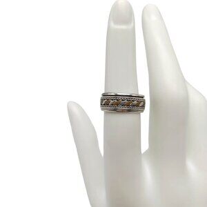 Braided Band Ring Size 6 Copper Sterling Silver Fidget Spinner Ring Vintage